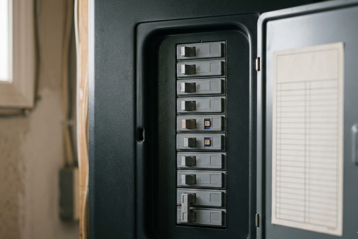 Kitchen circuit breakers in a panel with a two-pole range breaker