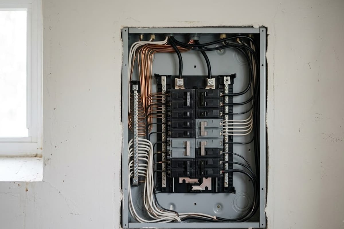 An indoor panel with separate neutral and ground bars